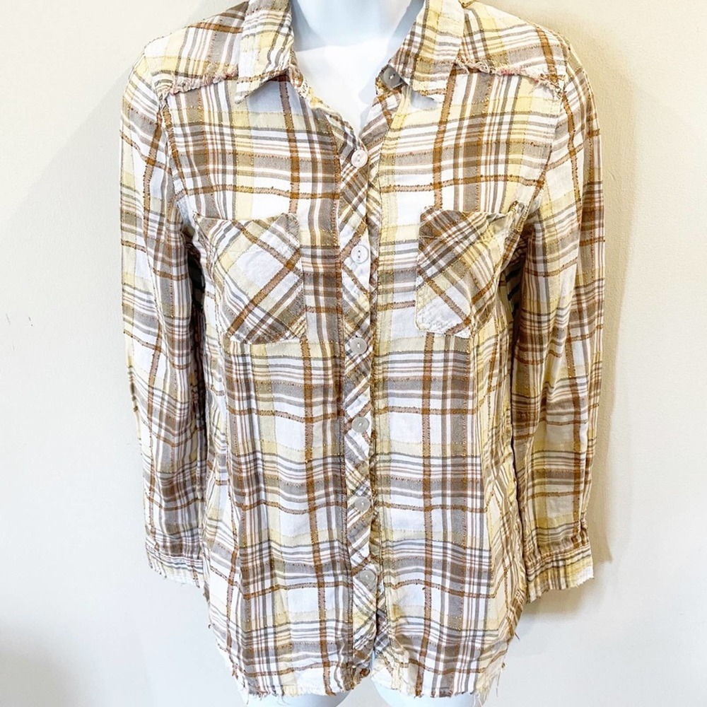 Free People We The Free Park Ranger Plaid Top XS - Picture 13 of 15